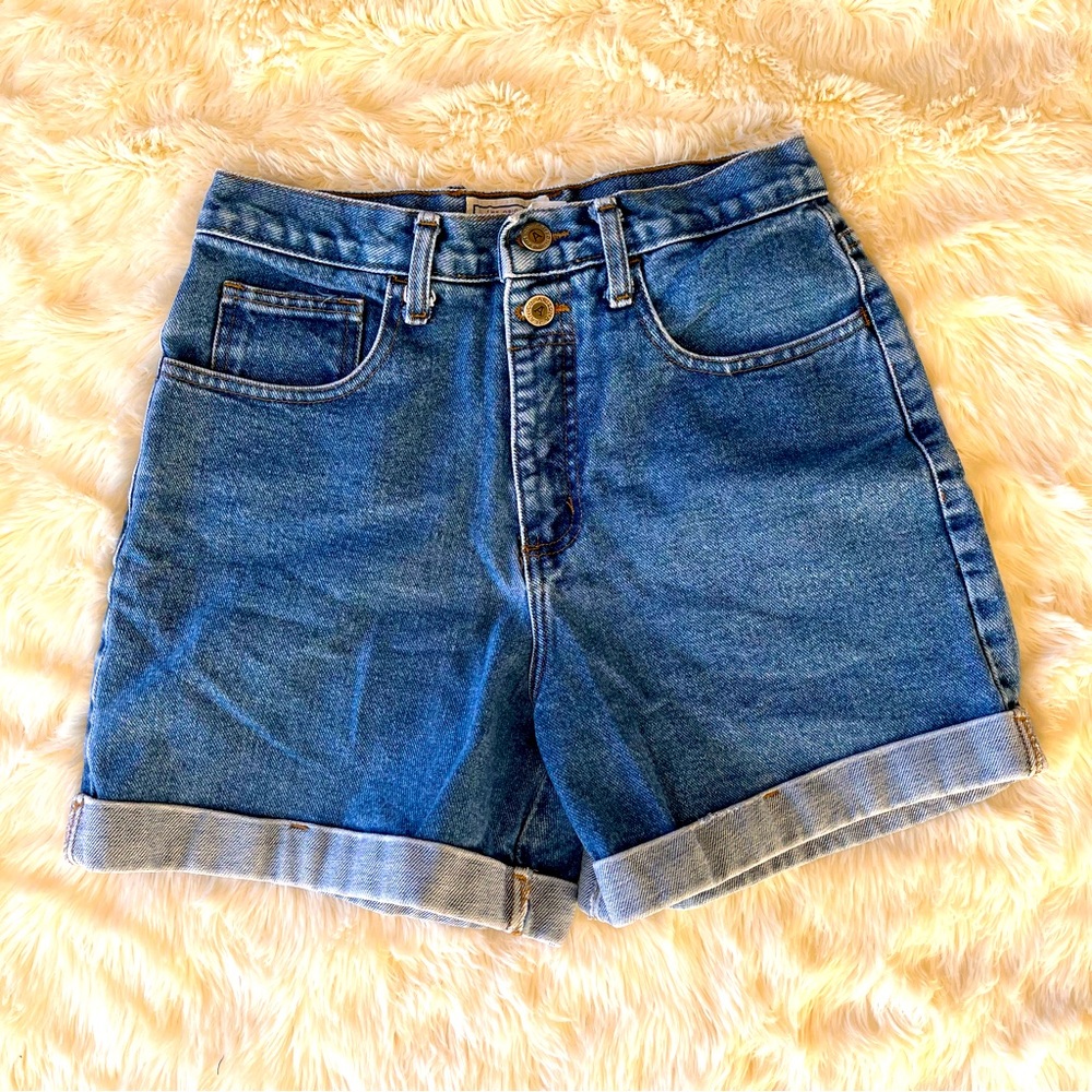 Vintage Arizona Jean Co. Medium Wash Rolled Hem Denim Shorts Womens Size 9